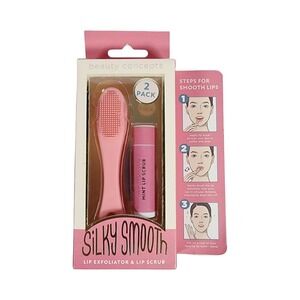 Beauty Concepts Silky‎ Smooth 2 Pack Mint Lip Scrub and Silicone Exfoliator Tool